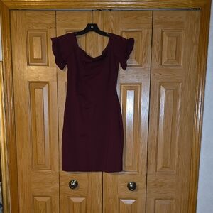Elegant Burgundy Dress